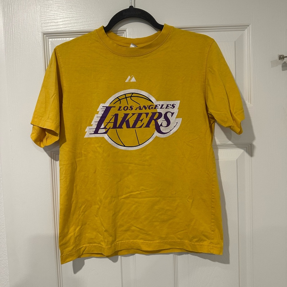 Vintage Majestic Kobe Bryant Los Angeles Lakers Yellow T-Shirt Youth